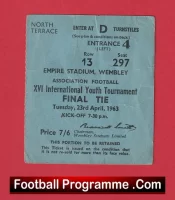 International Youth Tournament Football Ticket 1963