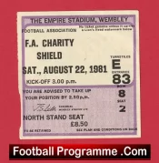 Tottenham Hotspur v Aston Villa 1981 – Charity Shield Ticket