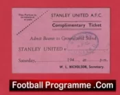 Stanley United Football Ticket 1940s – Comp Issue