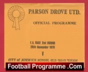 Parson Drove United v City Of Norwich Old Boys 1976