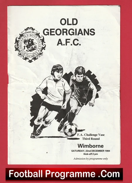 Old Georgians v Wimborne 1984 - FA Vase Cup - Image 2