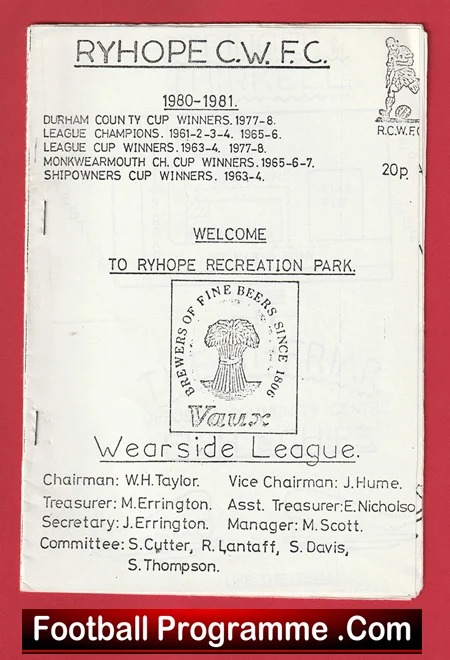 Ryhope v Reyrolles 1980 - Wearside League - Image 2