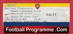 Arsenal v Manchester United 2007 - Match Ticket - football memorabilia