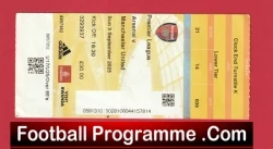 Arsenal v Manchester United 2013 - Match Ticket - football memorabilia