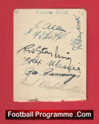Aston Villa Football Club Multi Autographed Signed Sheet 1937 – 1938