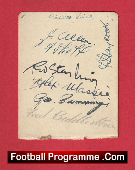 Aston Villa Football Club Multi Autographed Signed Sheet 1937 - 1938 - Image 2