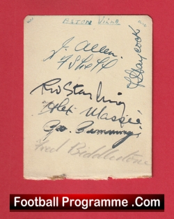 Aston Villa Football Club Multi Autographed Signed Sheet 1937 - 1938 - football programme