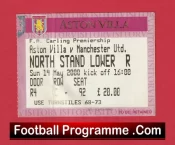 Aston Villa v Manchester United 2000 – Match Ticket
