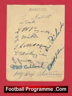 Brentford Football Club Multi Autographed Signed Sheet 1937 - 1938 - football programme