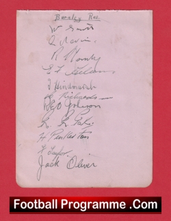 Burnley Footall Club Multi Autographed Signed Sheet 1930s - football programme