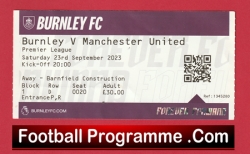Burnley v Manchester United 2023 - Football Match Ticket - football memorabilia