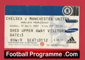 Chelsea v Manchester United 2007 – Football Ticket