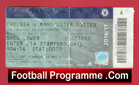 Chelsea v Manchester United 2017 - FA Cup Quarter Final Ticket - Image 2