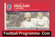England v Andora 2006 – Football Match Ticket Man Utd