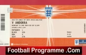 England v Andora 2009 – Football Match Ticket Wembley