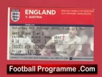 England v Austria 2005 – Football Match Ticket Man Utd
