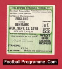 England v Denmark 1979 – Football Match Ticket