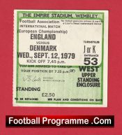England v Denmark 1979 – Football Match Ticket
