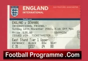 England v Denmark 2003 – Football Match Ticket Man Utd