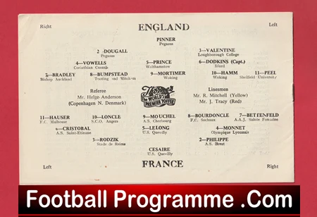 England v France 1958 - Amateur International Leeds United FC - Image 3