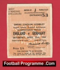England v Germany 1964 – Football Match Ticket Wembley