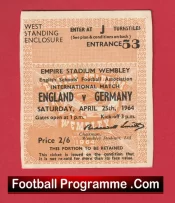 England v Germany 1964 – Football Match Ticket Wembley