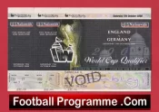 England v Germany 2000 – Ticket – Last Match at Old Wembley