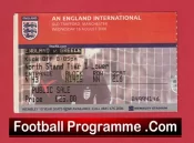 England v Greece 2006 – Football Match Ticket Man Utd