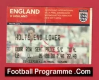 England v Holland 2005 – Football Match Ticket Aston Villa