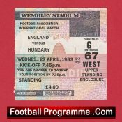 England v Hungary 1983 – Football Match Ticket