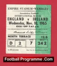 England v Ireland 1965 – Football Ticket