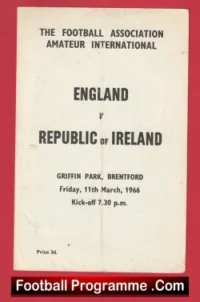 England v Ireland 1966 – Amateur Intenational Brentford FC