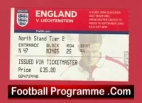 England v Liechtenstein 2003 – Football Match Ticket Man Utd