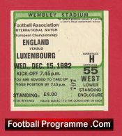 England v Luxembourg 1982 – Football Match Ticket