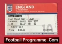 England v Macedonia 2006 – Football Match Ticket Man Utd