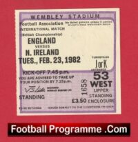England v Northern Ireland 1982 – Football Match Ticket