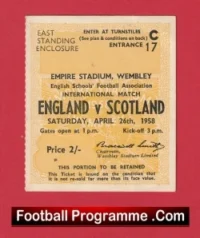 England v Scotland 1958 – Football Match Ticket Wembley