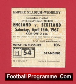 England v Scotland 1967 - Football Ticket - football memorabilia