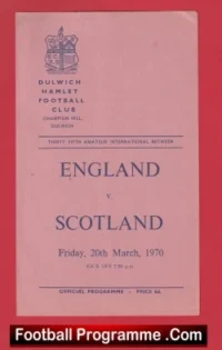 England v Scotland 1970 – Amateur International Dulwich Hamlet