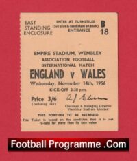 England v Wales 1956 – Football Match Ticket