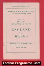 England v Wales 1960 – Amateur Intenational Brighton FC