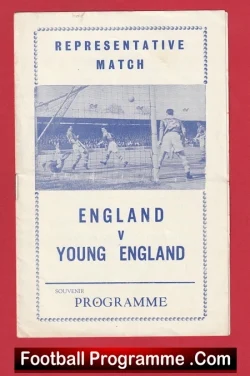 England v Young England 1963 - Pirate + Bobby Charlton - football programme