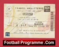 France v England 2000 – Football Match Ticket