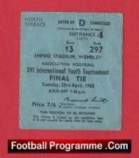 International Youth Tournament Football Ticket 1963