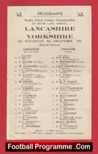 Lancashire Rugby v Yorkshire 1950 – Moor Lane Kersal Salford