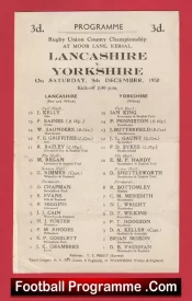 Lancashire Rugby v Yorkshire 1950 – Moor Lane Kersal Salford