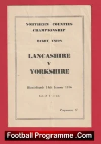Lancashire Rugby v Yorkshire 1956 – Northern Championship
