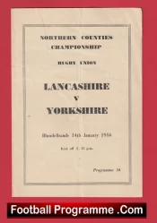 Lancashire Rugby v Yorkshire 1956 – Northern Championship