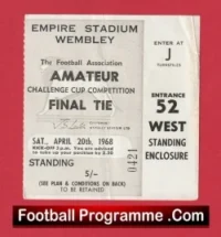 Leytonstone v Chesham United 1968 – Amateur Cup Final Wembley Ticket