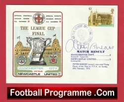Manchester City Dennis Tueart Autographed Signed FDC League Cup Final 1976 - football programme